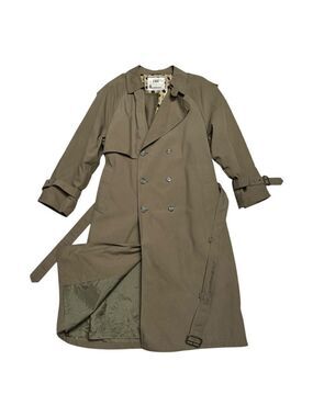 LONDON FOG Retro Y2K Luxury Designer Long Trench Water Resistant Coat Mens Large